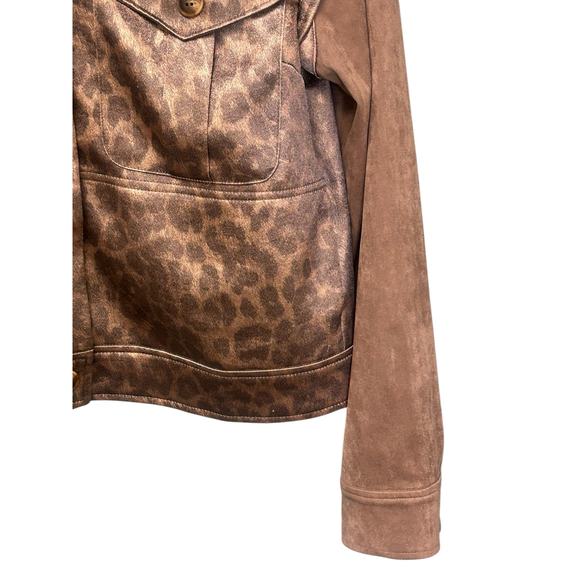 Current Air Los Angeles Leopard Print Retro Jacket Medium 80s‎ Style - Picture 3 of 9